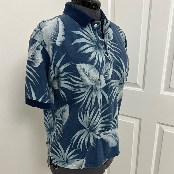 Men's Blue Floral Polo Shirt - Picture 5 of 9